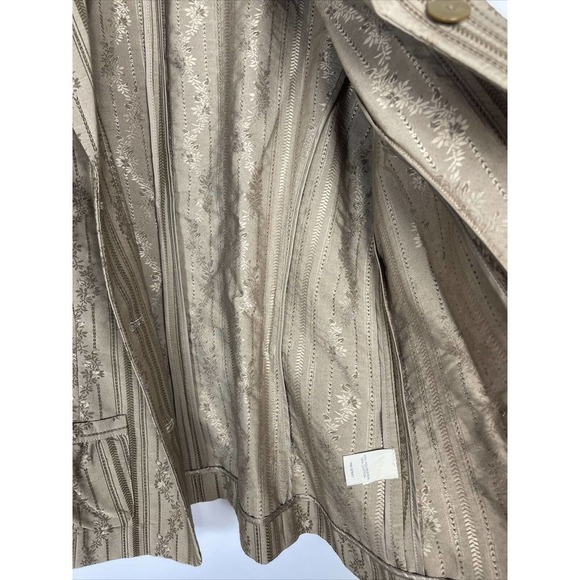 J. Jill Women's Large Green Blazer Jacket Floral Print Button-Front Cotton Light - Picture 6 of 9